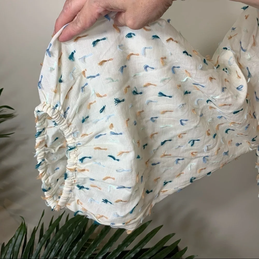 LOU & Grey Flowy Breezy Off White Boho Trendy Oversize Blouse Balloon Sleeves XL - Picture 6 of 10